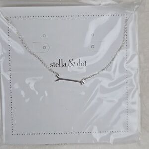 Stella and Dot Silver On the Mark Necklace - New with Box